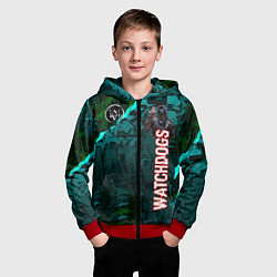 Толстовка на молнии детская Watch Dogs: Legion, цвет: 3D-красный — фото 2