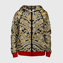 Толстовка на молнии детская Этническое индейское, цвет: 3D-красный