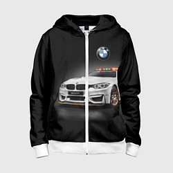 Толстовка на молнии детская Safety car, цвет: 3D-белый