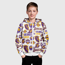 Толстовка на молнии детская LAKERS LOGO, цвет: 3D-белый — фото 2