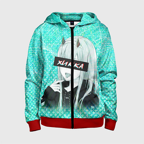 Детская толстовка на молнии Zero Two Хикка / 3D-Красный – фото 1