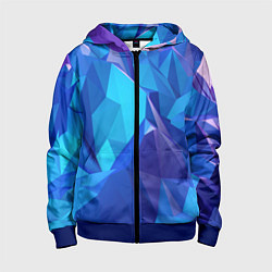 Толстовка на молнии детская NEON CRYSTALLS, цвет: 3D-синий