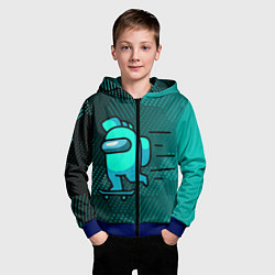 Толстовка на молнии детская AMONG US, цвет: 3D-синий — фото 2