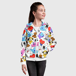 Толстовка на молнии детская BTS BT21, цвет: 3D-белый — фото 2