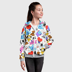 Толстовка на молнии детская BTS BT21, цвет: 3D-меланж — фото 2