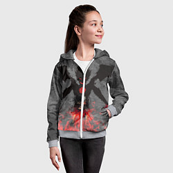 Толстовка на молнии детская Черный клевер, цвет: 3D-меланж — фото 2