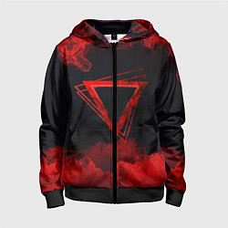 Толстовка на молнии детская FIRE, цвет: 3D-черный