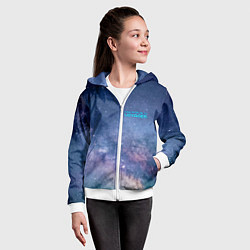 Толстовка на молнии детская Услышь мой вой уже, это Voyager, цвет: 3D-белый — фото 2