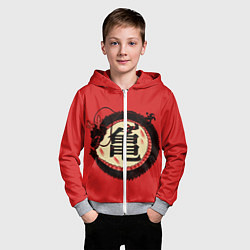 Толстовка на молнии детская Иероглифы Китайский Дракон, цвет: 3D-меланж — фото 2