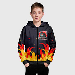 Толстовка на молнии детская Among Us Sabotage, цвет: 3D-черный — фото 2