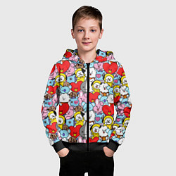 Толстовка на молнии детская BT21 BTS, цвет: 3D-черный — фото 2