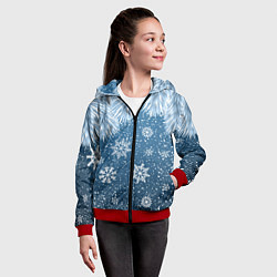 Толстовка на молнии детская Снежное Настроенние, цвет: 3D-красный — фото 2