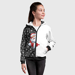 Толстовка на молнии детская Дедушка Мороз, цвет: 3D-черный — фото 2