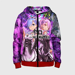 Толстовка на молнии детская Re:Zero Жизнь с нуля, цвет: 3D-красный