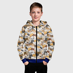 Толстовка на молнии детская Котики муркотики, цвет: 3D-синий — фото 2