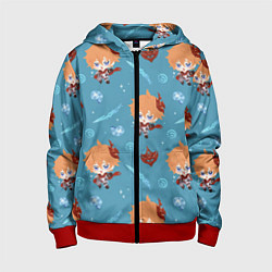 Толстовка на молнии детская Чиби Чайльд, цвет: 3D-красный