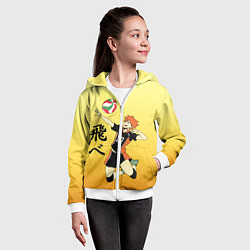 Толстовка на молнии детская Fly High Haikyuu!!, цвет: 3D-белый — фото 2