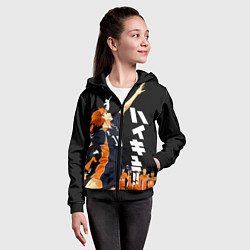Толстовка на молнии детская ВОЛЕЙБОЛ!! HAIKYUU!!, цвет: 3D-черный — фото 2