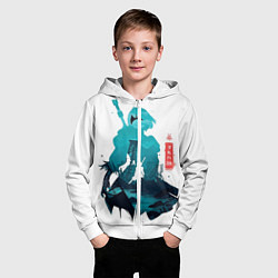 Толстовка на молнии детская NIER AUTOMATA 2B, цвет: 3D-белый — фото 2