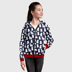 Толстовка на молнии детская Собаки Пушистики, цвет: 3D-красный — фото 2