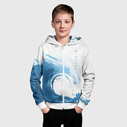 Толстовка на молнии детская WAVE ВОЛНЫ, цвет: 3D-белый — фото 2