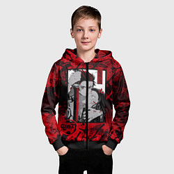Толстовка на молнии детская Клинок рассекающий демонов, цвет: 3D-черный — фото 2