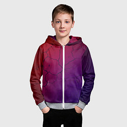 Толстовка на молнии детская Трещины, цвет: 3D-меланж — фото 2