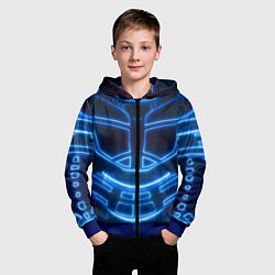 Толстовка на молнии детская Неоновая броня Neon Armor, цвет: 3D-синий — фото 2