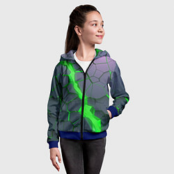 Толстовка на молнии детская ЗЕЛЕНЫЙ РАЗЛОМ 3Д РАЗЛОМ, цвет: 3D-синий — фото 2