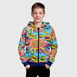 Толстовка на молнии детская Year baby Pop art print, цвет: 3D-синий — фото 2