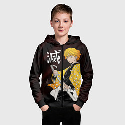 Толстовка на молнии детская КЛИНОК РАССЕКАЮЩИЙ ДЕМОНОВ, цвет: 3D-черный — фото 2