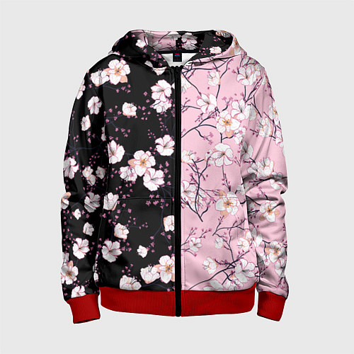 Детская толстовка на молнии САКУРА SAKURA ВИШНЯ / 3D-Красный – фото 1