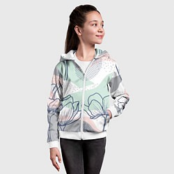 Толстовка на молнии детская Цветы, цвет: 3D-белый — фото 2