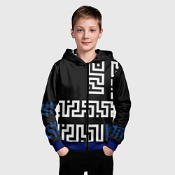 Толстовка на молнии детская Геометрический Минимализм, цвет: 3D-синий — фото 2