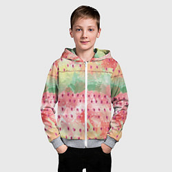 Толстовка на молнии детская Бархатный арбуз, цвет: 3D-меланж — фото 2