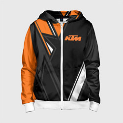 Толстовка на молнии детская KTM КТМ, цвет: 3D-белый