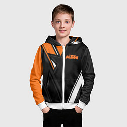 Толстовка на молнии детская KTM КТМ, цвет: 3D-белый — фото 2