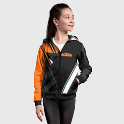 Толстовка на молнии детская KTM КТМ, цвет: 3D-черный — фото 2