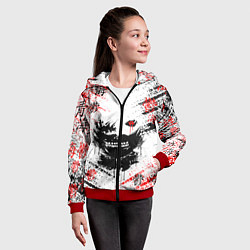 Толстовка на молнии детская ТОКИЙСКИЙ ГУЛЬ КЕН КАНЕКИ, цвет: 3D-красный — фото 2