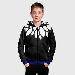 Толстовка на молнии детская Лепестки, цвет: 3D-синий — фото 2