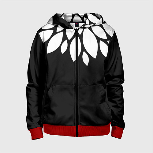 Детская толстовка на молнии Лепестки / 3D-Красный – фото 1