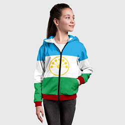 Толстовка на молнии детская Башкортостан, цвет: 3D-красный — фото 2