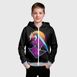 Толстовка на молнии детская Retro - Ичиго Куросаки, цвет: 3D-меланж — фото 2