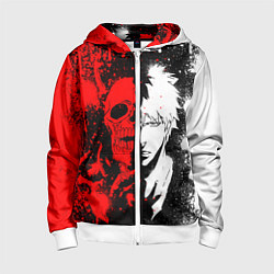 Толстовка на молнии детская ИЧИГО БЛИЧ ICHIGO BLEACH, цвет: 3D-белый