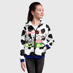 Толстовка на молнии детская Moo!, цвет: 3D-синий — фото 2