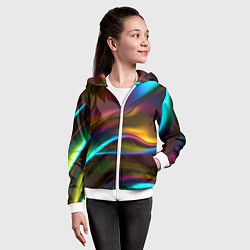 Толстовка на молнии детская Градиент, цвет: 3D-белый — фото 2