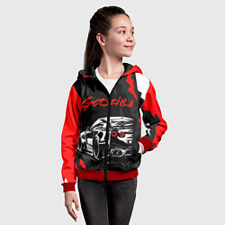 Толстовка на молнии детская NISSAN GT-R GODZILLA, цвет: 3D-красный — фото 2