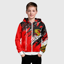 Толстовка на молнии детская PORSCHE ПОРШЕ ГРАНЖ, цвет: 3D-белый — фото 2