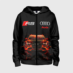 Толстовка на молнии детская AUDI RS 5 FIRE АУДИ РС 5, цвет: 3D-черный