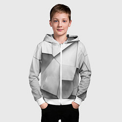 Толстовка на молнии детская Слом плитки, цвет: 3D-белый — фото 2